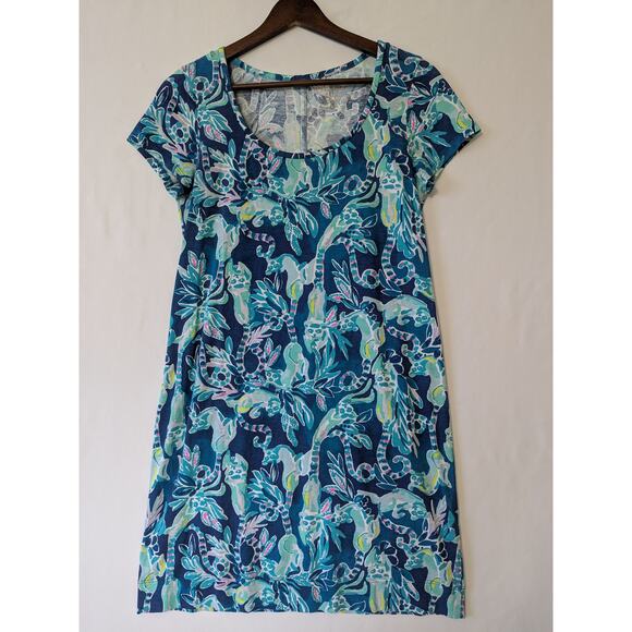 Lilly Pulitzer Beacon T-Shirt Dress Tidal Wave‎ In The Details Size Small Resort - Picture 1 of 7